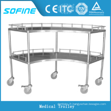 SF-HW1081 usage hospitalier équipement médical en acier inoxydable chariot